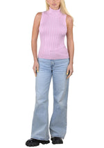 Socal Look Ribbed Women’s Sleeveless Turtleneck Top Y2K Cute