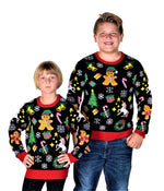 KESIS Kids Ugly Christmas Sweater - Black Long Sleeve Tacky Cute Holiday Pullover for Boys & Girls