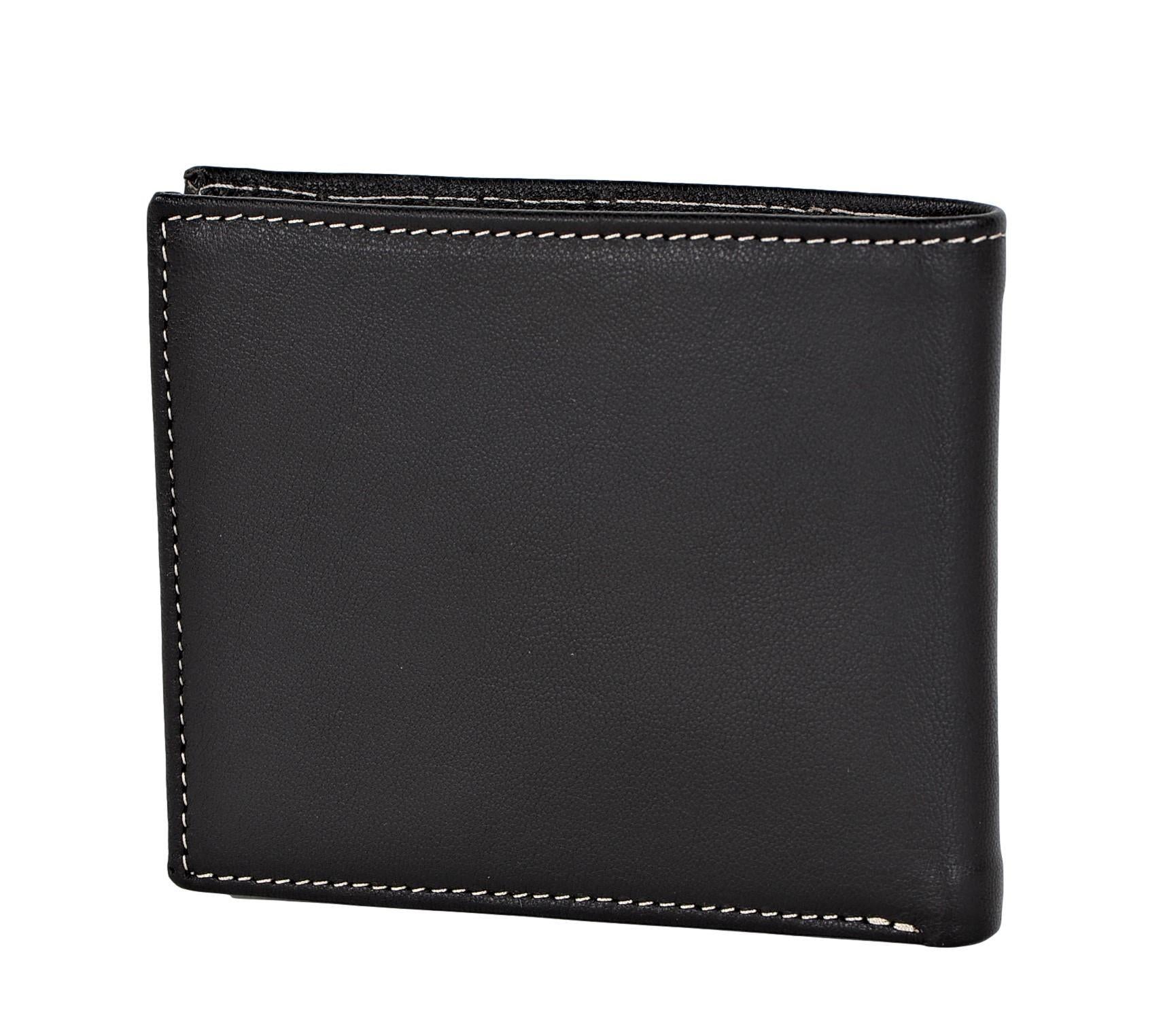 Timberland Men's Genuine Leather Bifold Passcase Wallet with Flip ID Pocket