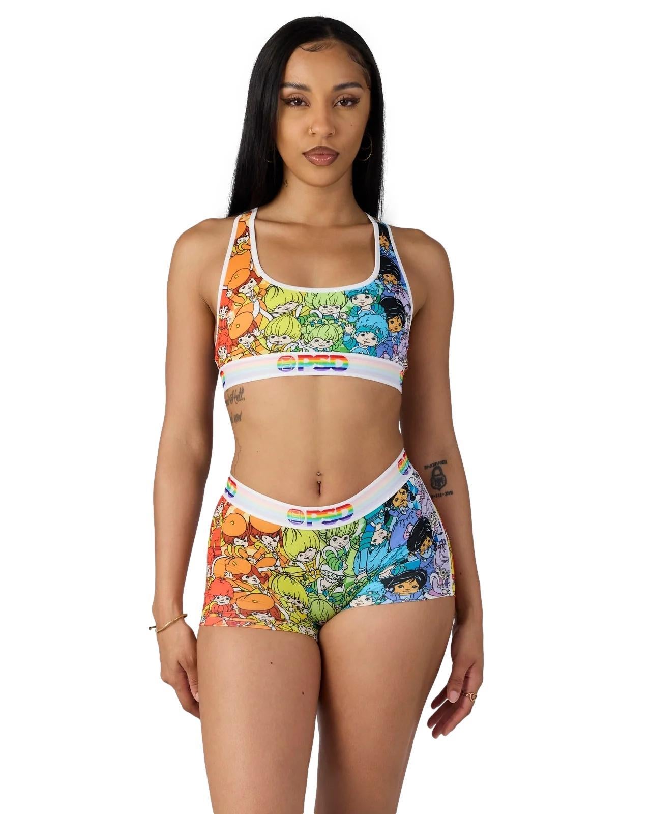 PSD Women Boy Shorts - RB Rainbow Full Coverage Stretch Underwear