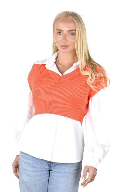 Socal Look Women's Sleeveless V-Neck Crop Top in Stretchable Viscose