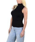 Socal Look Ribbed Women’s Sleeveless Turtleneck Top Y2K Cute