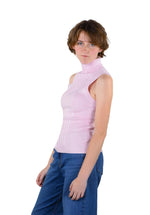 Socal Look Ribbed Women’s Sleeveless Turtleneck Top Y2K Cute