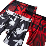PSD Men's Playboy Kit 3 Pack Boxer Briefs Multi Color
