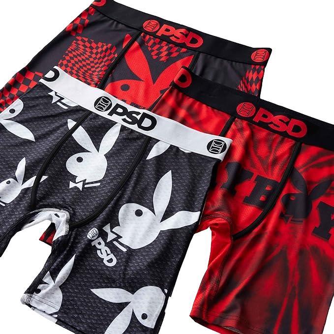 PSD Men's Playboy Kit 3 Pack Boxer Briefs Multi Color
