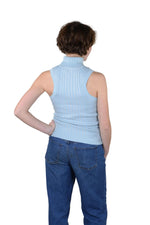 Socal Look Ribbed Women’s Sleeveless Turtleneck Top Y2K Cute
