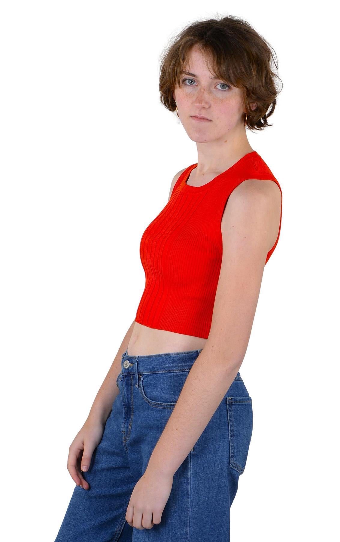 Socal Look Women’s Ribbed Knit Sleeveless Crop Tank Top