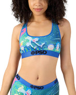 PSD Women Sports Bra R&M Portal Haze - Racerback, Breathable Microfiber Fabric