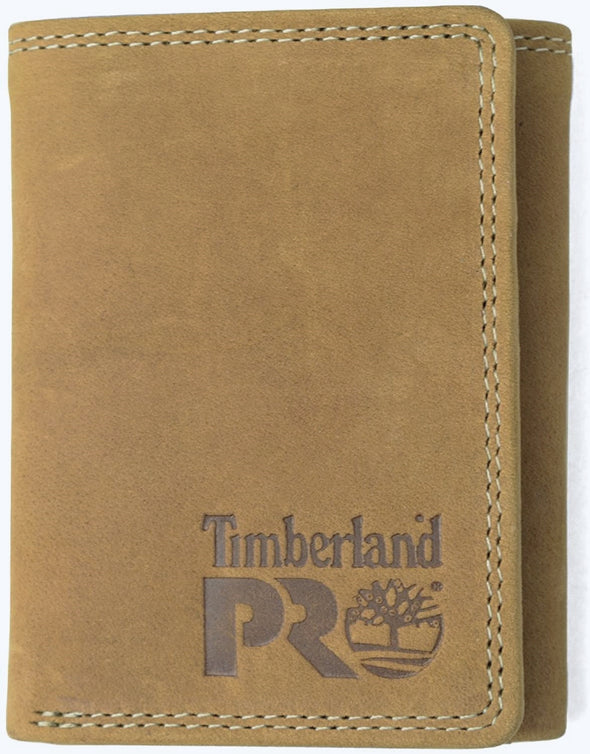 Timberland PRO Men's Leather RFID Trifold Wallet with ID Window