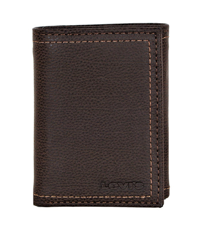 Levi's Men's RFID-Blocking Traveler Trifold Wallet with Interior Zipper