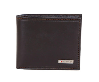 Tommy Hilfiger Mens Leather Fordham Bifold Wallet with Coin Pocket