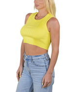 Socal Look Women’s Ribbed Knit Sleeveless Crop Tank Top