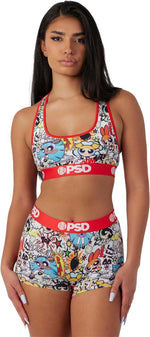 PSD Women's Powerpuff Girls Bomb Sports Bra Multicolor