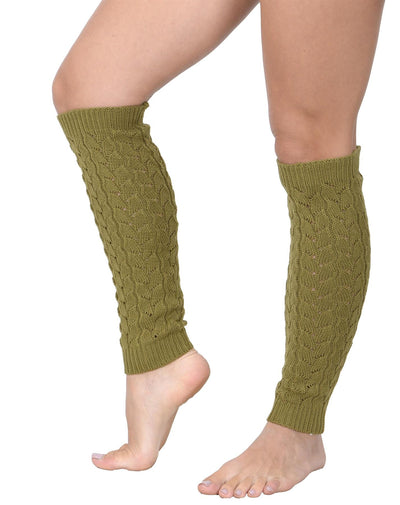 KESIS Women's Cable Knit Leg Warmers Knitted Crochet Long Socks