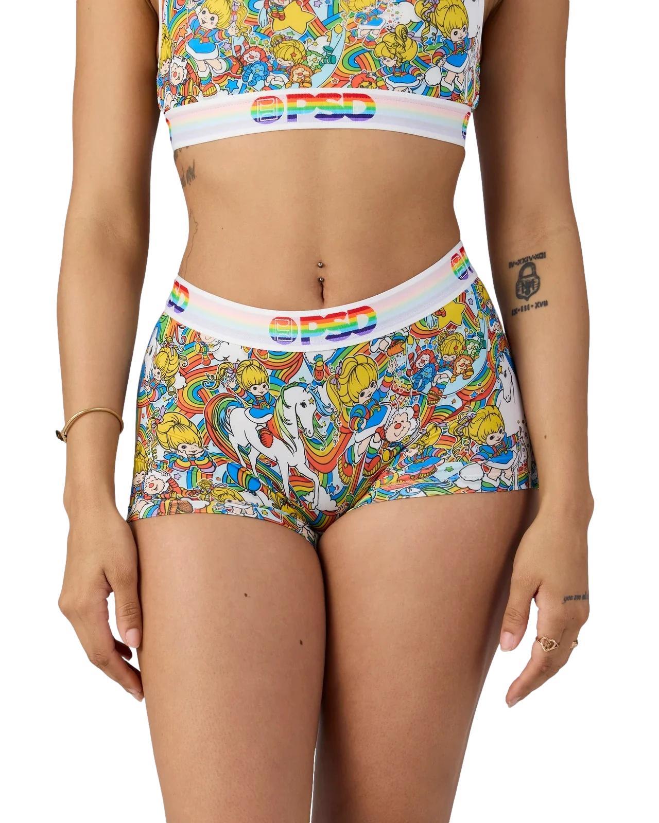 PSD Women Boy Shorts - RB Rainbow Twist Full Coverage Stretch Underwear