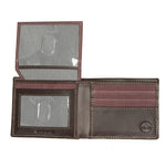 Timberland Men's Genuine Leather Bifold Passcase Wallet with Flip ID Pocket