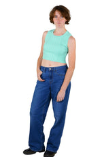 Socal Look Women’s Ribbed Knit Sleeveless Crop Tank Top