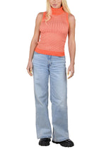 Socal Look Ribbed Women’s Sleeveless Turtleneck Top Y2K Cute