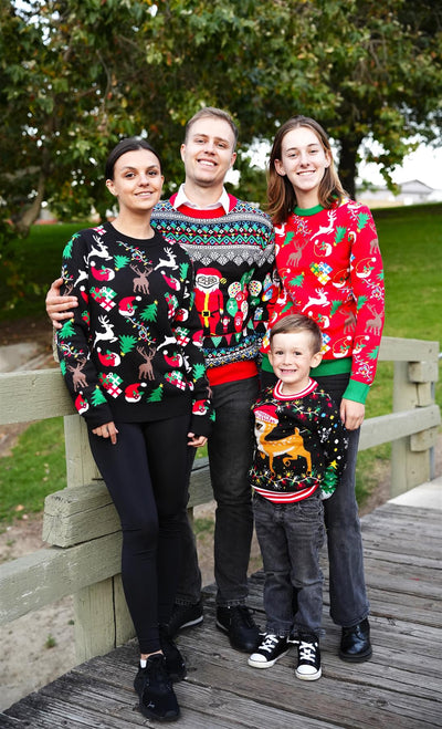 SOCAL LOOK Cute & Comfy Funny Ugly Christmas Sweater - Fun & Festive Holiday Pullover Sweater for Big Boys & Girls