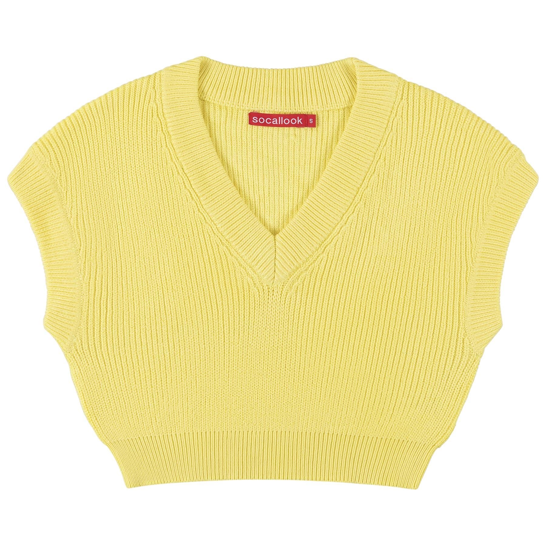 Socal Look Women's Sleeveless V-Neck Crop Top in Stretchable Viscose