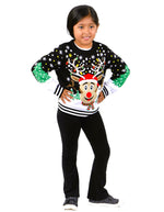 SOCAL LOOK Kids Ugly Christmas Sweater, Multicolor Long Sleeve Unisex Children Funny Festive Cute Rudolph Holiday Xmas Pullover for Boys & Girls