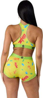 PSD Women Sports Bra Sour Patch Kids - Racerback, Breathable Microfiber Fabric
