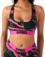 PSD Women's Neon Giraffe Modal Sports Bra Multicolor