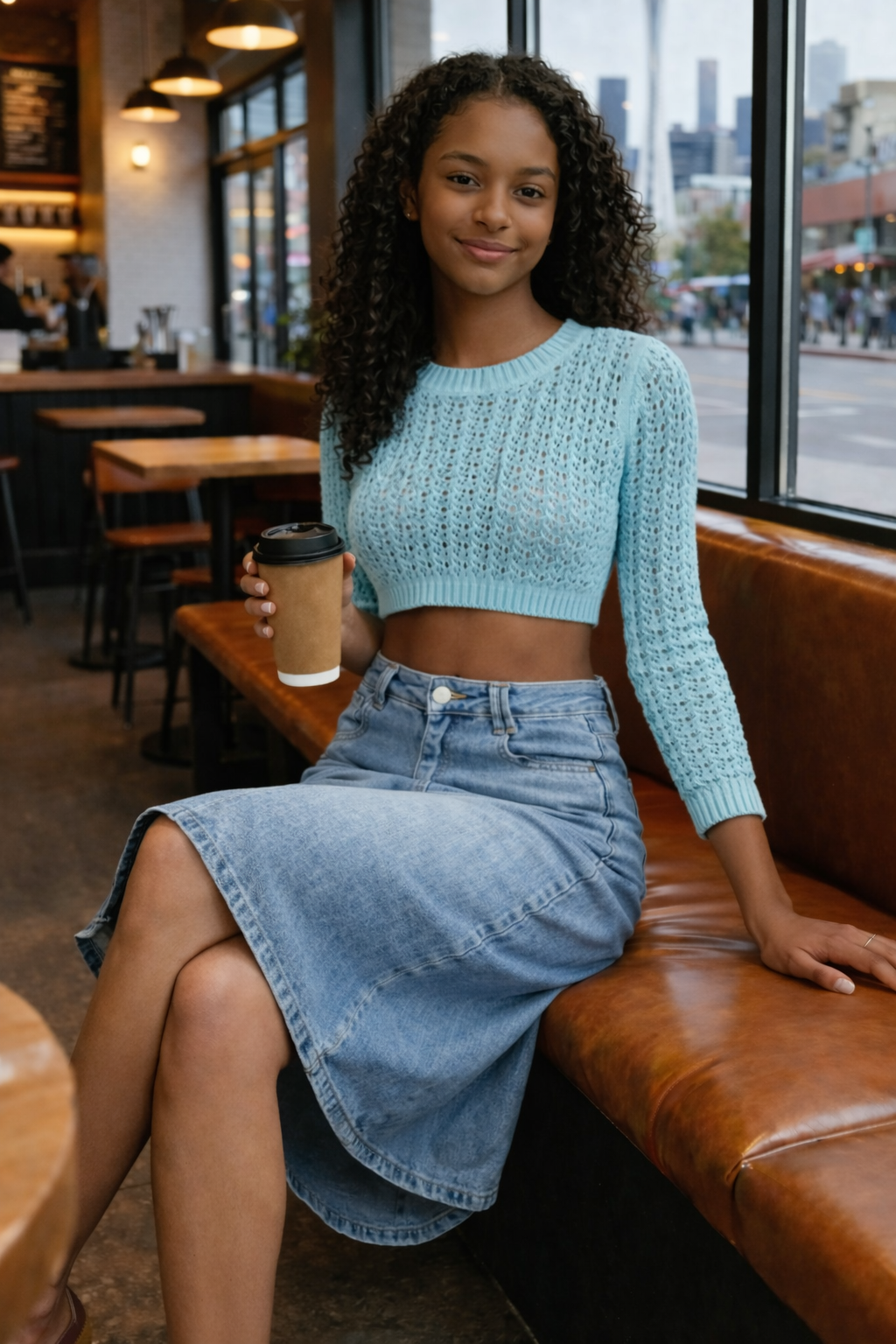 Socal Look Women's Cotton Crochet Sweater Long Sleeve Summer Casual Pullover