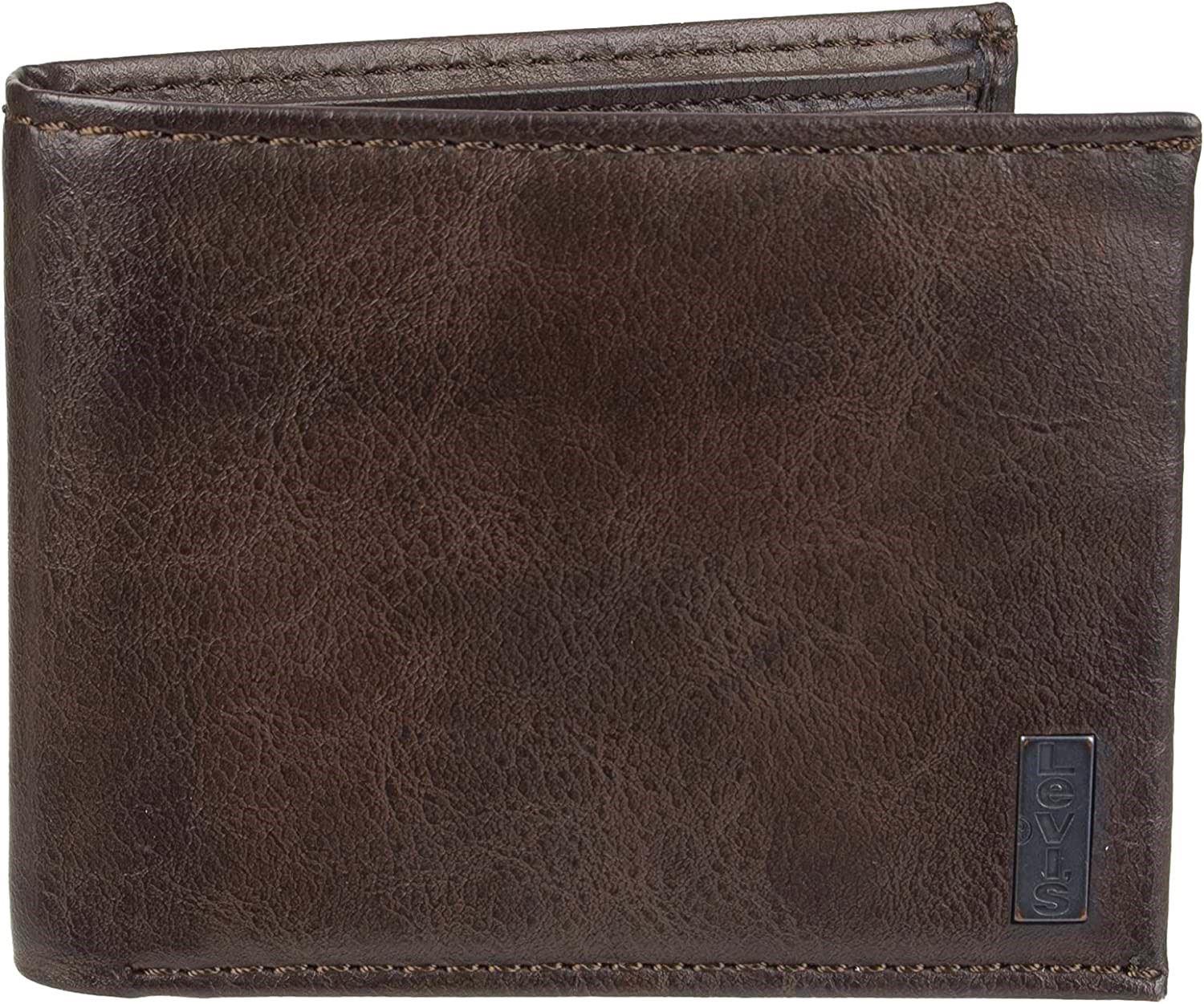 Levi's Men's RFID Bifold Leather Wallet Slim Classic Billfold