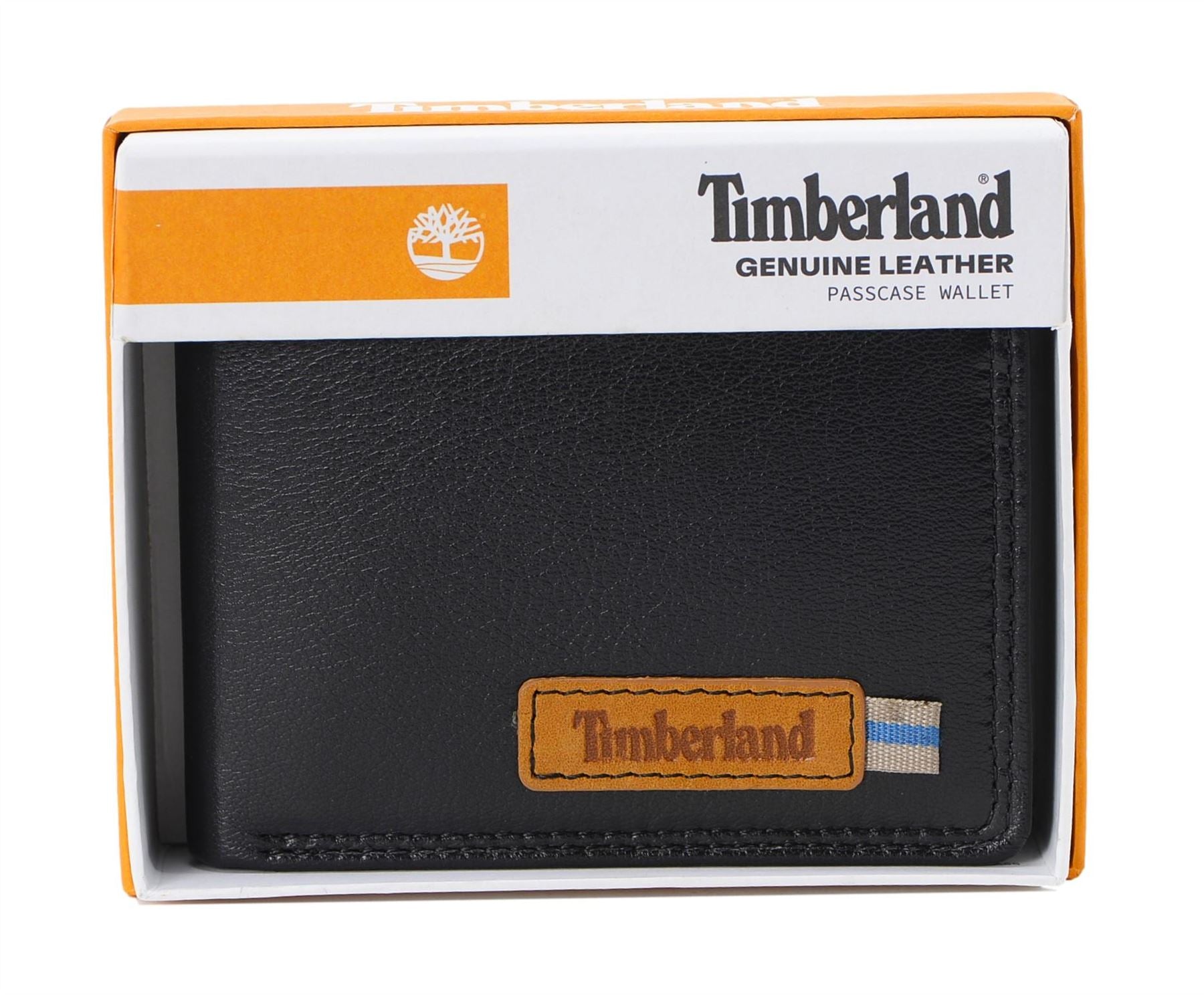 Timberland Men's Genuine Leather Bifold Passcase Wallet with Flip ID Pocket