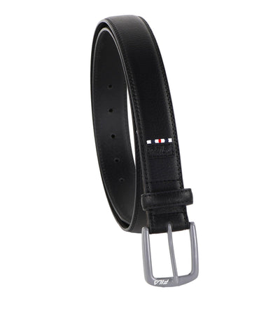 FILA Men's 1.25" Wide Bonded Leather Belt for Jeans Classic Casual Style Black