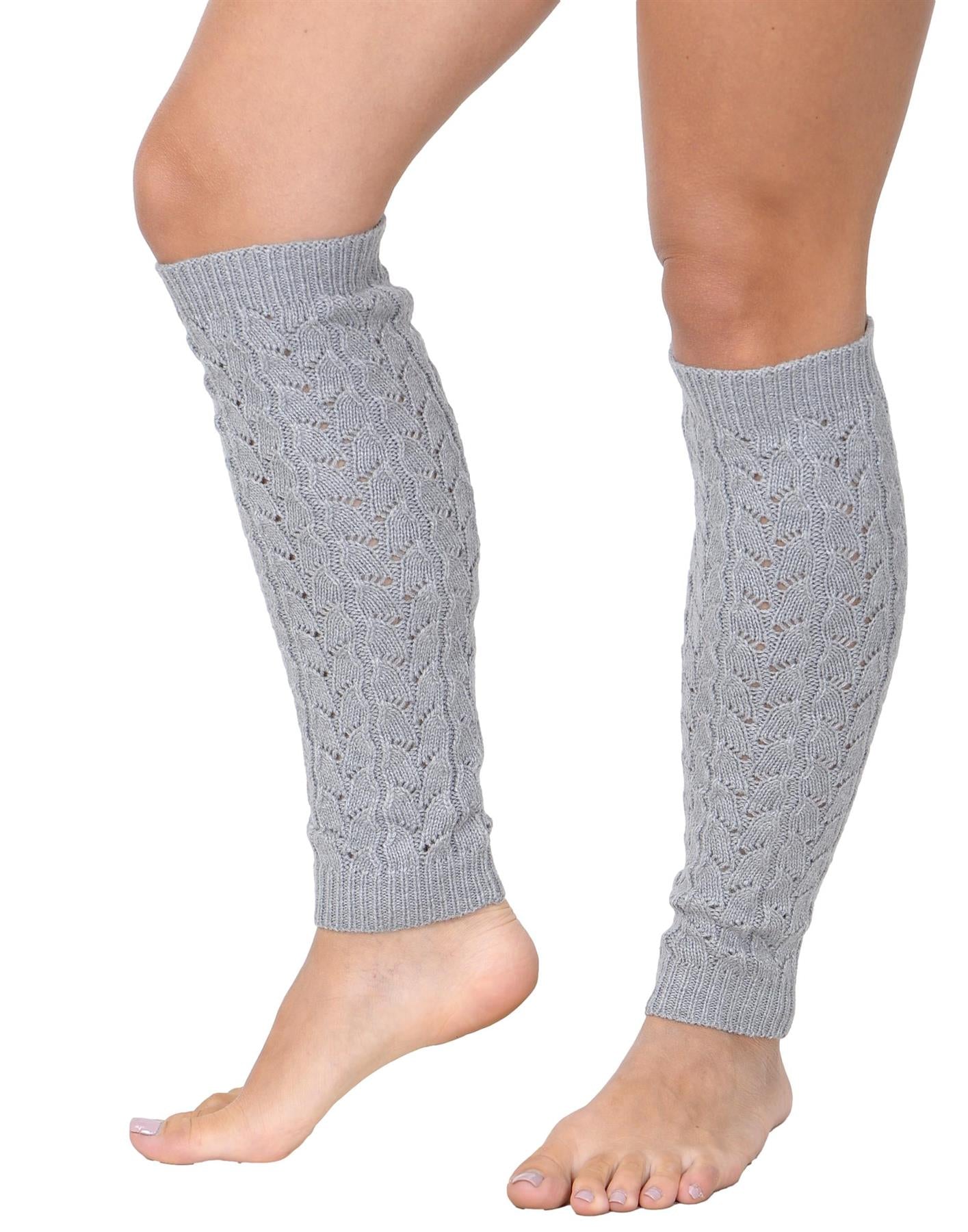 KESIS Women's Cable Knit Leg Warmers Knitted Crochet Long Socks