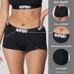 PSD Women Boy Shorts - LT Check Full Coverage Stretch Underwear