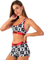 PSD Women's Playboy Checkers Sports Bra Multicolor