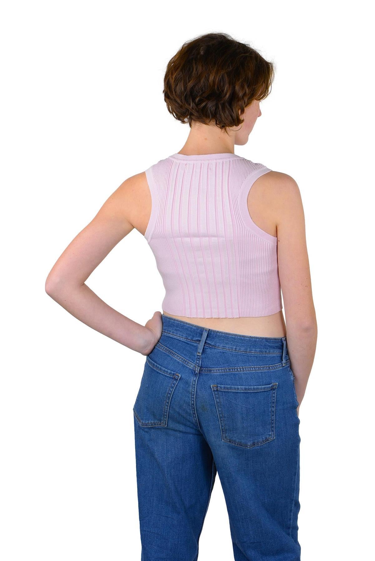 Socal Look Women’s Ribbed Knit Sleeveless Crop Tank Top