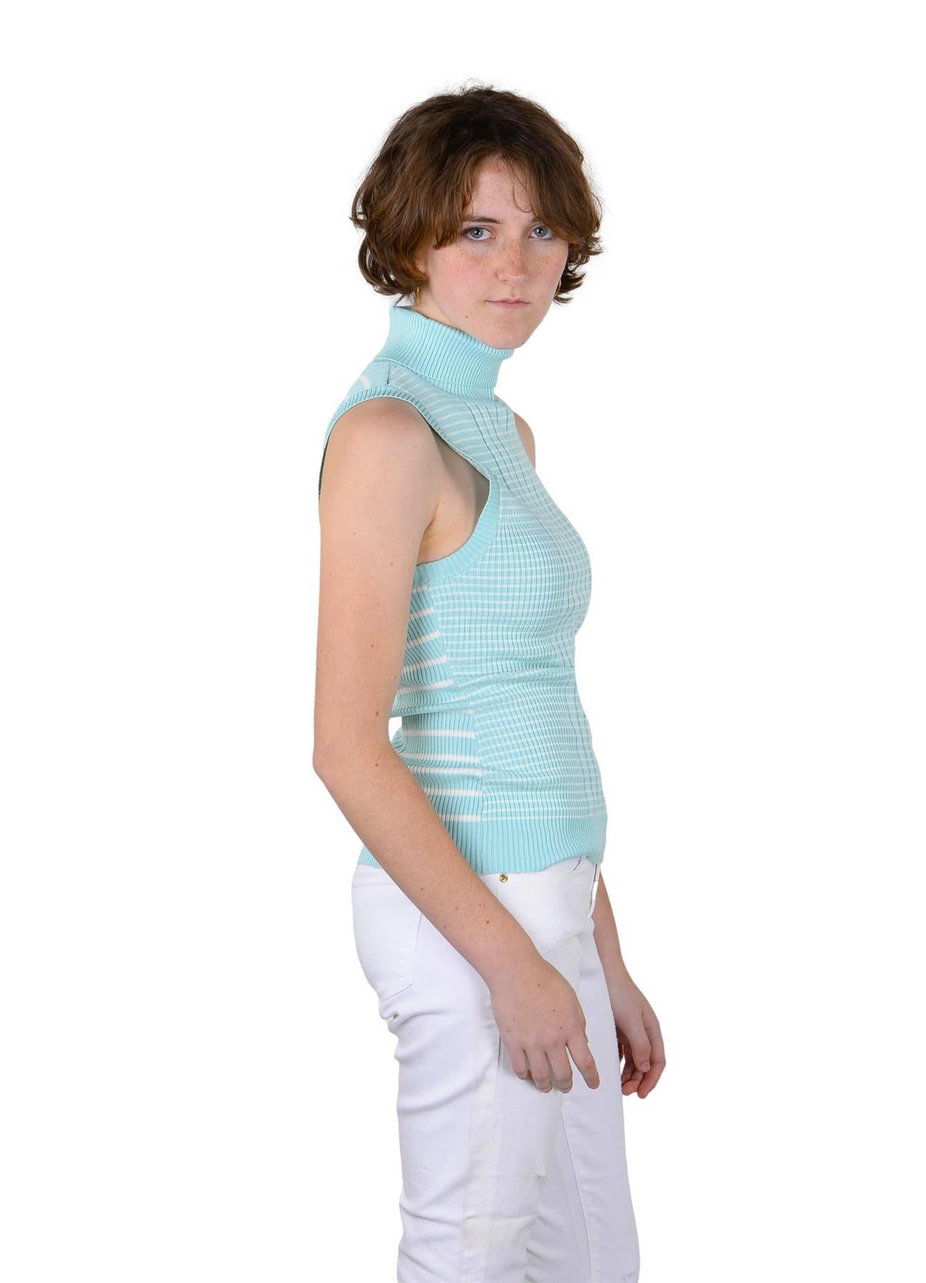 Socal Look Ribbed Women’s Sleeveless Turtleneck Top Y2K Cute
