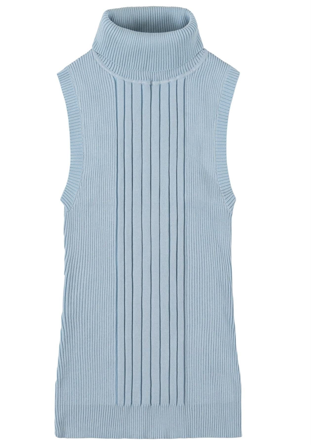 Socal Look Ribbed Women’s Sleeveless Turtleneck Top Y2K Cute