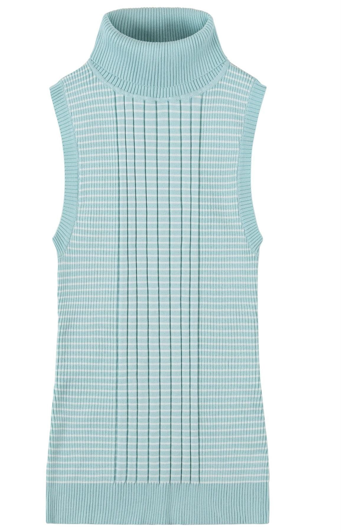 Socal Look Ribbed Women’s Sleeveless Turtleneck Top Y2K Cute