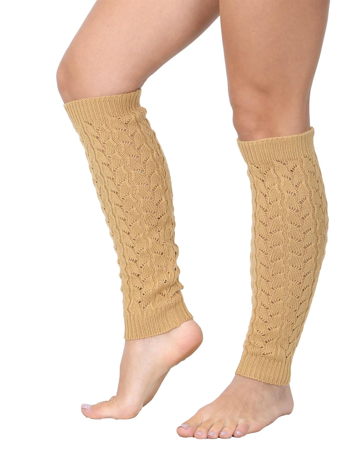KESIS Women's Cable Knit Leg Warmers Knitted Crochet Long Socks