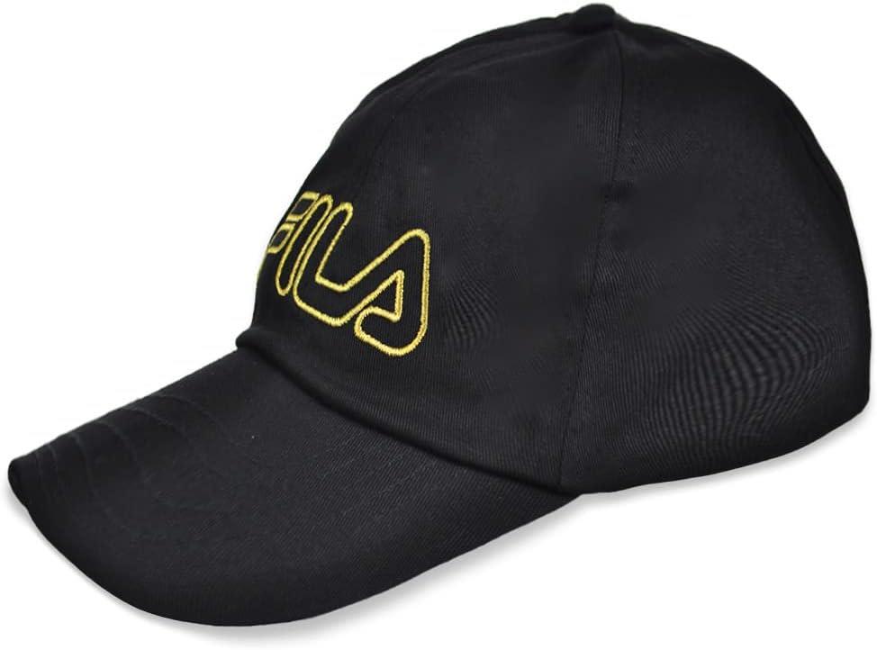 FILA Brick Red Strapback Hat Cap Gold Embroidered Logo Adjustable Unisex