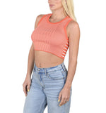 Socal Look Women’s Ribbed Knit Sleeveless Crop Tank Top