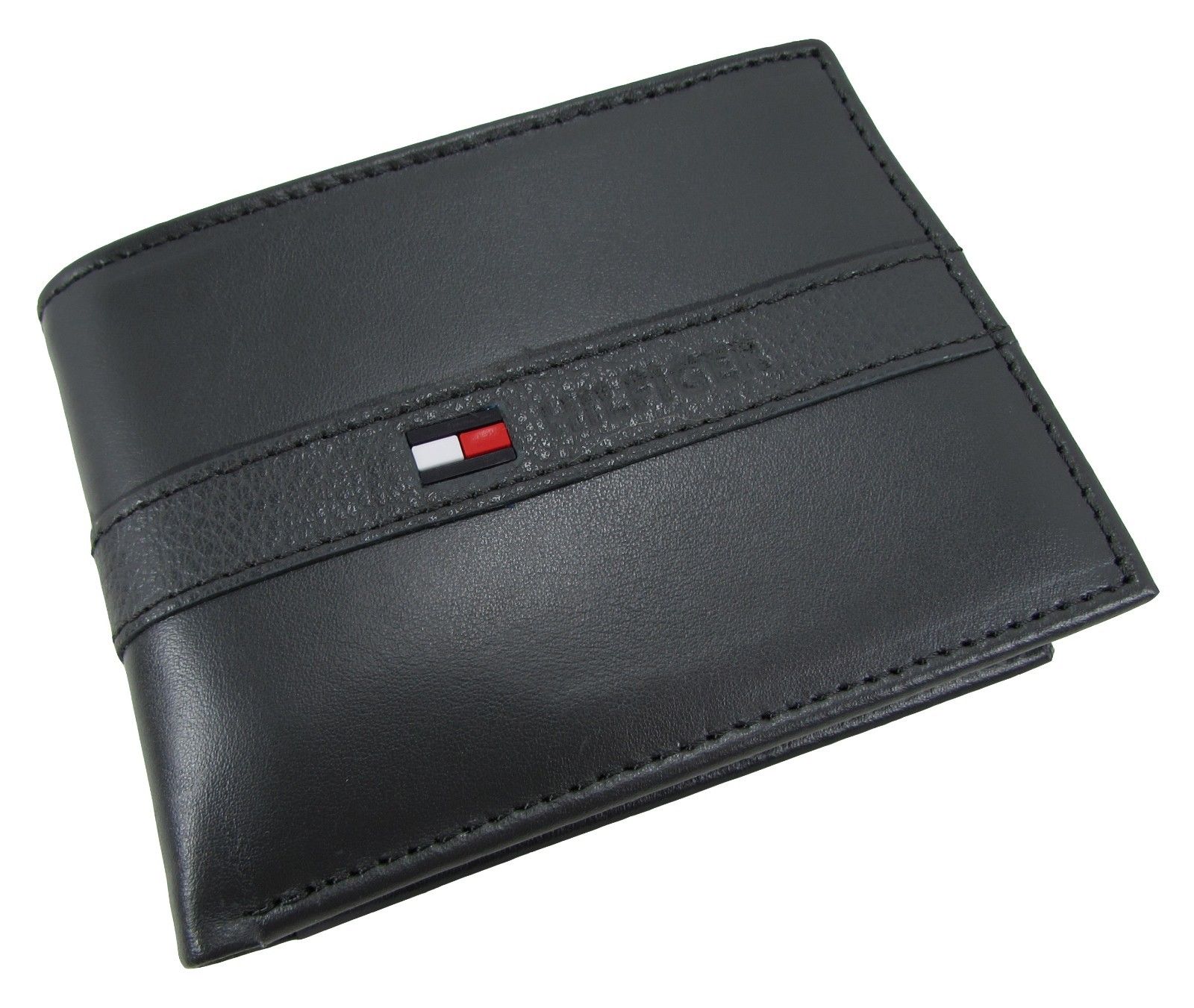 Tommy Hilfiger Men's Leather Bifold Wallet with Removal Card Holder