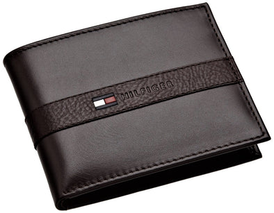 Tommy Hilfiger Men's Leather Bifold Wallet with Removal Card Holder