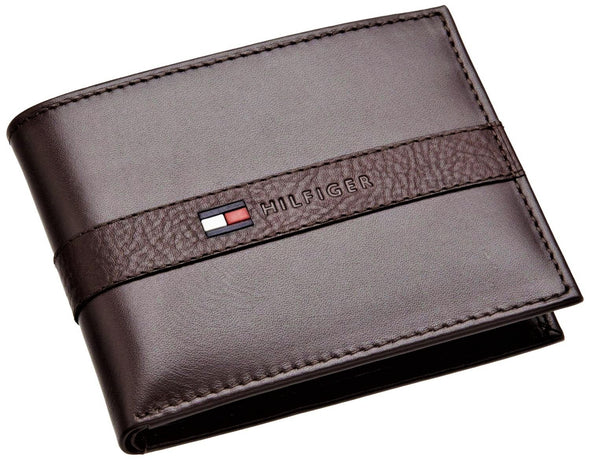 Tommy Hilfiger Men's Leather Bifold Wallet with Removal Card Holder