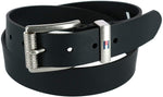 Tommy Hilfiger Men's 35MM Leather Jean Belt with Faux Roller Buckle