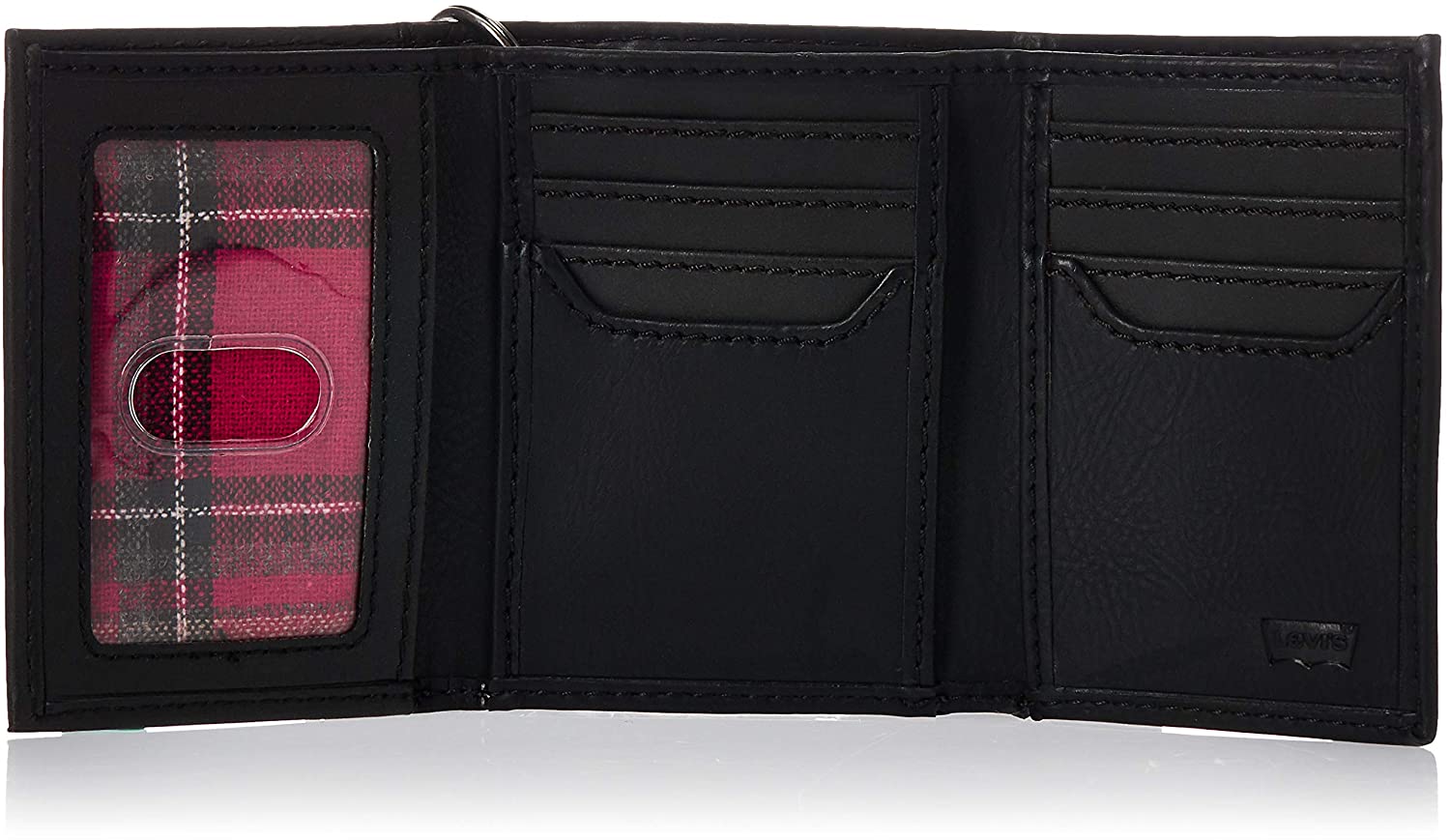 Levi's Men's Leather Trifold Chain Wallet Black – socallook.com