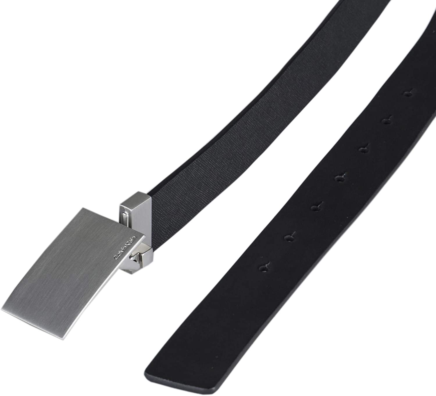 Calvin Klein Men's Saffiano Reversible Plaque Belt - Black - L Calvin Klein Men's Saffiano Reversible Plaque Belt - Black - L