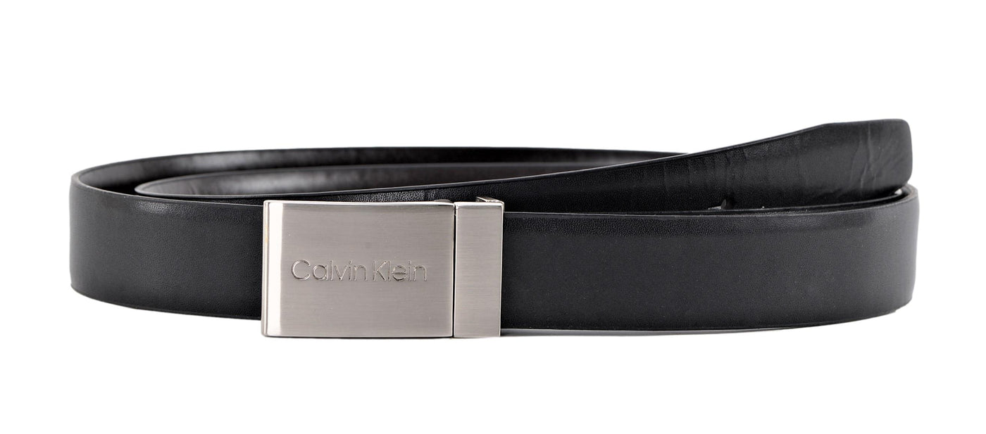 Calvin Klein Men\'s 32mm Reversible Leather Strap 4-in-1 Belt Set Black