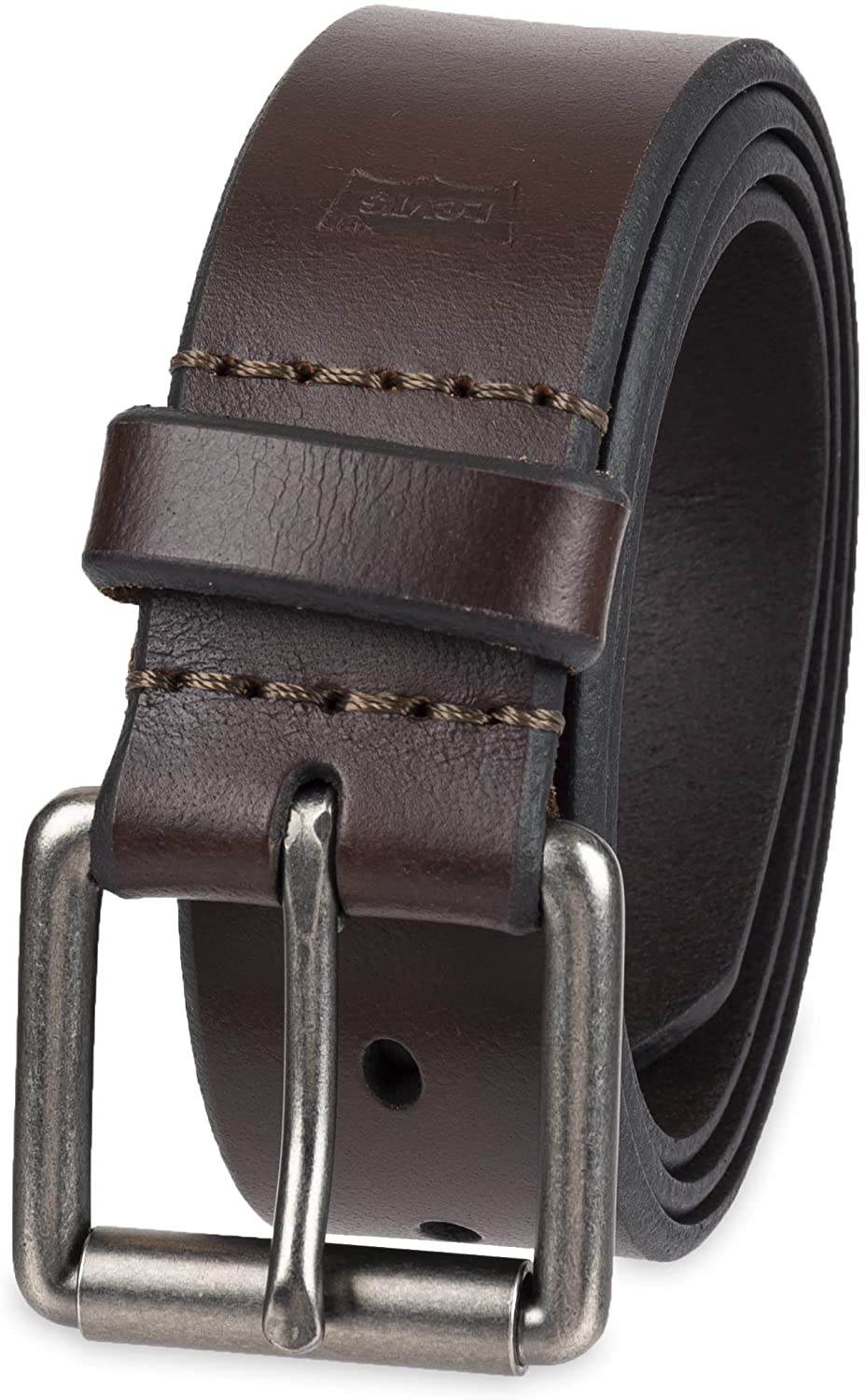 Tommy Hilfiger Mens Leather Braided Belt - Tan Brown - X-Large