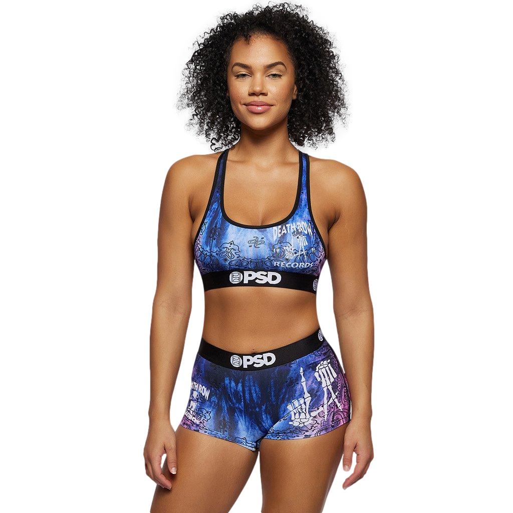 PSD Women's 90S Airbrush Sports Bra, Blue, XL